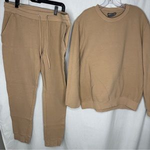 ASOS Waffle Ribbed sweatshirt set size XLarge